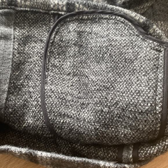 Joie Etesse Wool Felted Moto Jacket Coatigan Gray Plaid Asymetrical Small - Picture 7 of 8